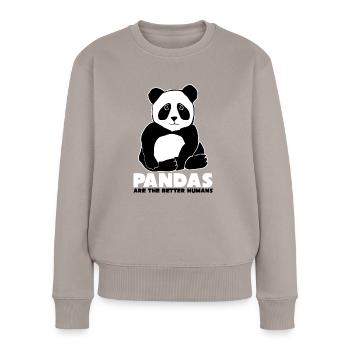 Panda Panda Bear Pandas Giant - Women's Premium Organic Jumper - taupe - Front - Julia (174cm)