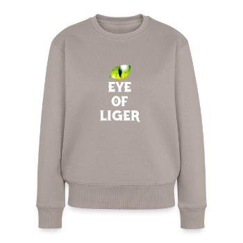 Eye Of The Liger - Lustiger Lion Tiger Hybrid Kreuzung - Frauen Premium Bio Pullover - Taupe - Vorne - Julia (174cm)