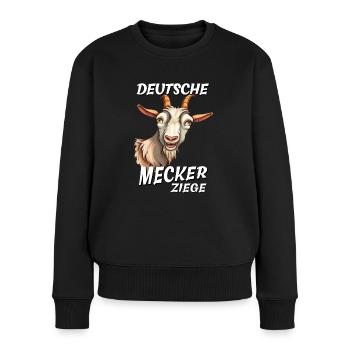 DEUTSCHE MECKER ZIEGE - Frauen Premium Bio Pullover - Schwarz - Vorne - Julia (174cm)