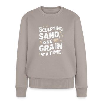 Sculpteurs de sable professionnels sur la plage du - Pull Premium bio Femme - taupe - Devant - Julia (174cm)