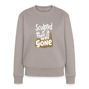 Sculpteurs de sable professionnels sur la plage du - Pull Premium bio Femme - taupe - Devant - Julia (174cm)