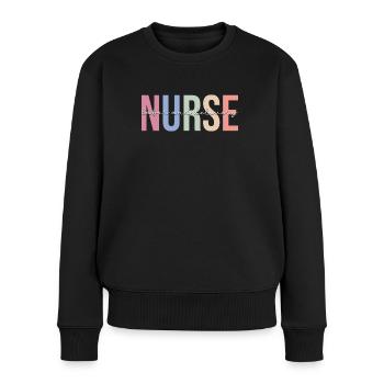 Labor und Entbindung Krankenschwester L & D Kranke - Frauen Premium Bio Pullover - Schwarz - Vorne - Julia (174cm)