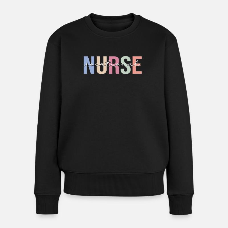 Berufskrankenschwester LVN Krankenpflege mit Lizen - Frauen Premium Bio Pullover - Schwarz