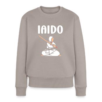 iaido - Frauen Premium Bio Pullover - Taupe - Vorne - Julia (174cm)