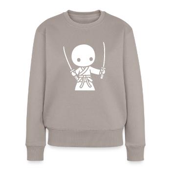 iaido - Frauen Premium Bio Pullover - Taupe - Vorne - Julia (174cm)