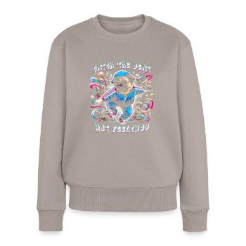 Breakdance B-boy Catch the Beat - Pull Premium bio Femme - taupe - Devant - Julia (174cm)