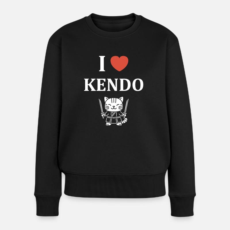 KENDO - Frauen Premium Bio Pullover - Schwarz