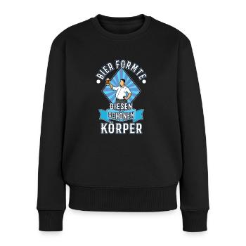 Bier formte diesen schönen Körper - Frauen Premium Bio Pullover - Schwarz - Vorne - Julia (174cm)