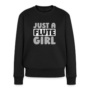 Flötist Flöte Just A Flute Girl - Pull Premium bio Femme - noir - Devant - Julia (174cm)