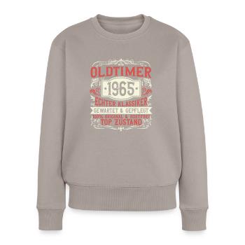 Année de construction Né en 1965, Anniversaire de naissance : 1965 - Pull Premium bio Femme - taupe - Devant - Julia (174cm)