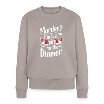 Meurtre Mystère Tenue de dîner, Fête, Scène de crime - Pull Premium bio Femme - taupe - Devant - Julia (174cm)