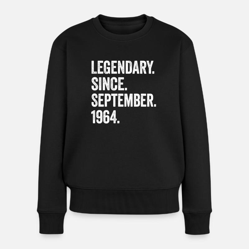 60. Geburtstag 60 Jahre Legendary September 1964 - Frauen Premium Bio Pullover - Schwarz