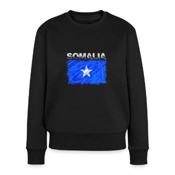 Somalia - Frauen Premium Bio Pullover - Schwarz - Vorne - Julia (174cm)