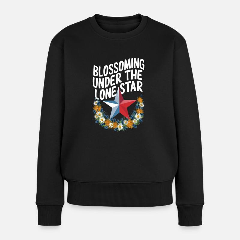Texas Fleurs sauvages Saison Champs Fleurs Texas - Pull Premium bio Femme - noir
