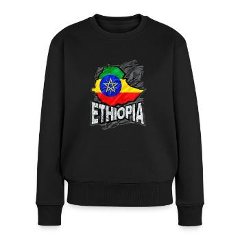 Éthiopie - Pull Premium bio Femme - noir - Devant - Julia (174cm)