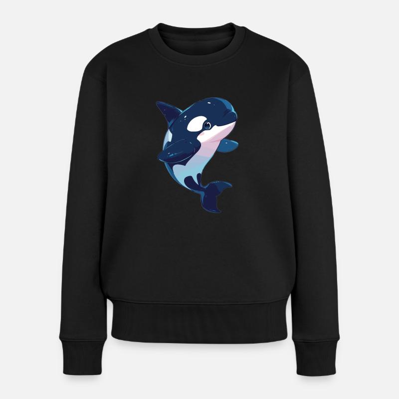 Orcas Orca - Frauen Premium Bio Pullover - Schwarz