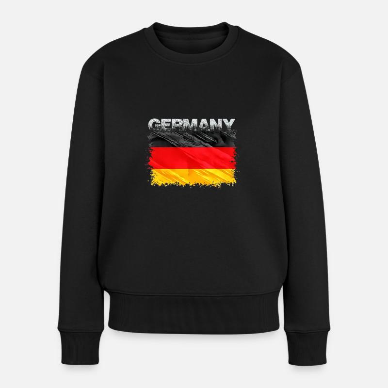 Deutschland - Frauen Premium Bio Pullover - Schwarz