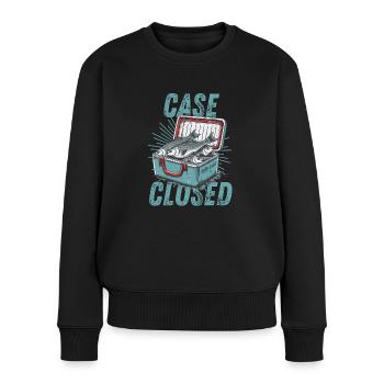Cas fermé drôle pêcheur cadeau poisson en plein air - Pull Premium bio Femme - noir - Devant - Julia (174cm)
