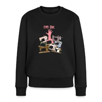 Funny Quilting Quilter, Channel Sewing Sewing Seamstress - Women's Premium Organic Jumper - black - Front - Julia (174cm)