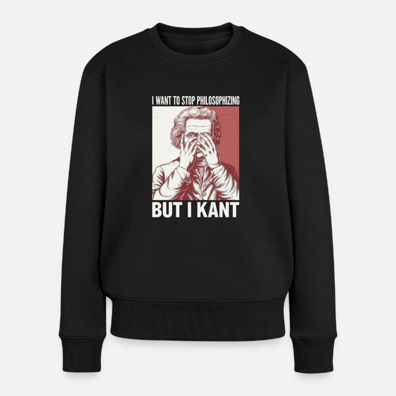 Je veux arrêter de philosopher mais je kant - Drôle - Pull Premium bio Femme - noir