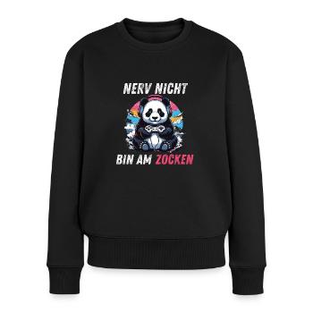 Nerv Nicht! lustige Sprüche Männer Gaming Zocken - Frauen Premium Bio Pullover - Schwarz - Vorne - Julia (174cm)