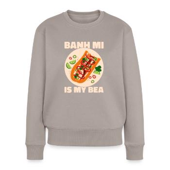 Banh Mi Sandwich Vietnamesisches Street Food - Frauen Premium Bio Pullover - Taupe - Vorne - Julia (174cm)