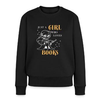 Juste une fille qui aime les livres Geschenke Mädchen - Pull Premium bio Femme - noir - Devant - Julia (174cm)
