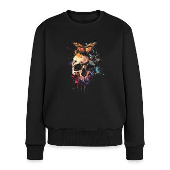 Weirdcore Aesthetics Skull Butterfly Strangeco - Women's Premium Organic Jumper - black - Front - Julia (174cm)
