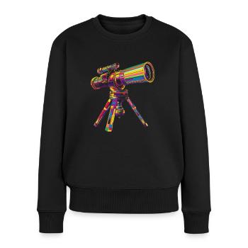 Stargazing Stargazer Astronomie Sternbild Teleskop - Frauen Premium Bio Pullover - Schwarz - Vorne - Julia (174cm)
