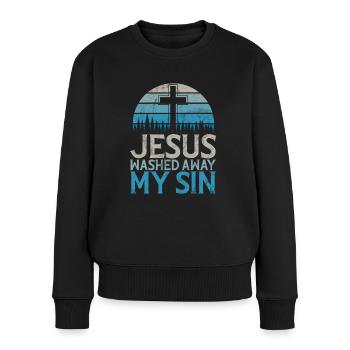 Taufe Getaufte Christliche Jesusgott -Bibel - Frauen Premium Bio Pullover - Schwarz - Vorne - Julia (174cm)