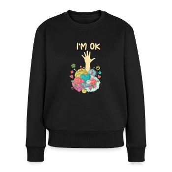 Sewing, sewing, sewing, quilting - Women's Premium Organic Jumper - black - Front - Julia (174cm)