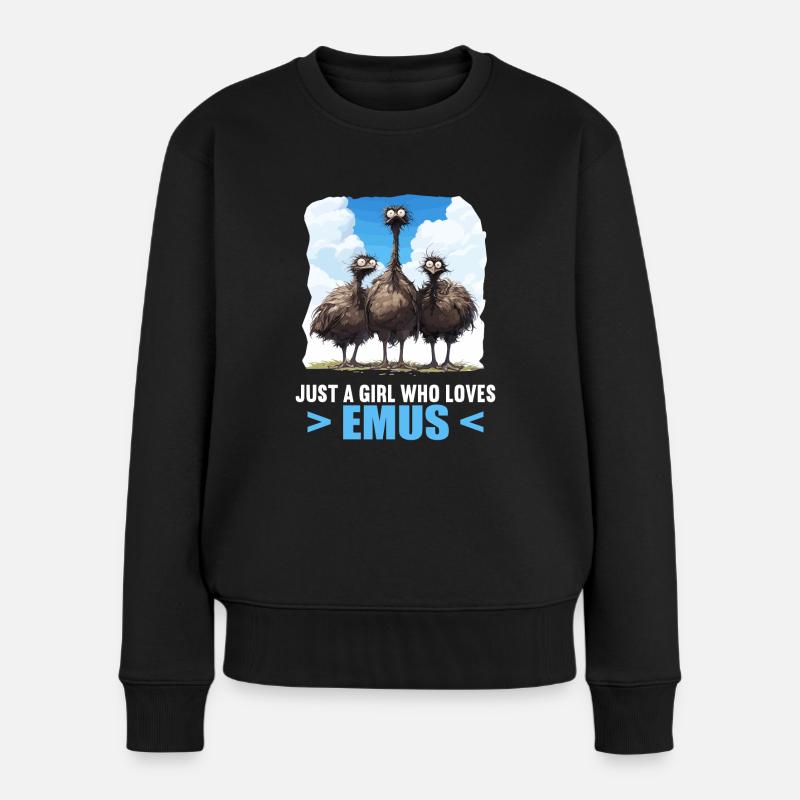 Emus Emu - Frauen Premium Bio Pullover - Schwarz