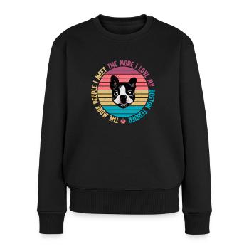 Cadeaux Boston Terrier - Pull Premium bio Femme - noir - Devant - Julia (174cm)