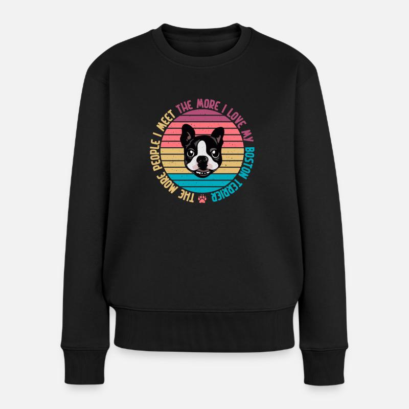 Cadeaux Boston Terrier - Pull Premium bio Femme - noir