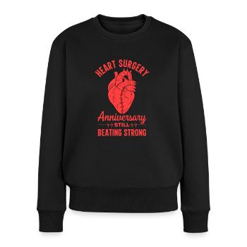 Herzbypass Herzinfarkt Herzoperation - Frauen Premium Bio Pullover - Schwarz - Vorne - Julia (174cm)