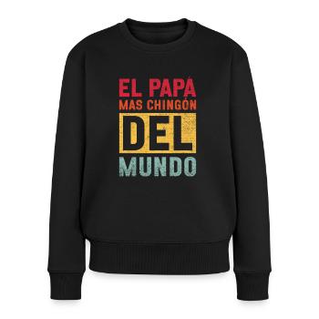 Spanischer Vater Zweisprachiger Latino Vatertag - Frauen Premium Bio Pullover - Schwarz - Vorne - Julia (174cm)