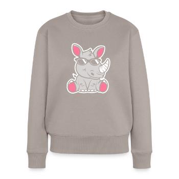 Nashorn - Frauen Premium Bio Pullover - Taupe - Vorne - Julia (174cm)