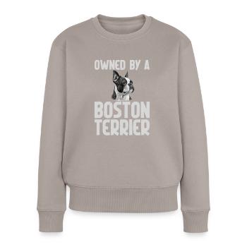 Cadeaux Boston Terrier - Pull Premium bio Femme - taupe - Devant - Julia (174cm)