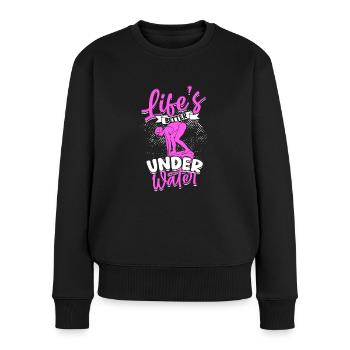 Diver Scuba Diving Life's Better Under Water - Women's Premium Organic Jumper - black - Front - Julia (174cm)