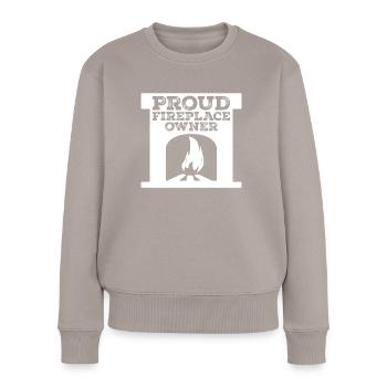 Cheminée au four Bois de chauffage - Pull Premium bio Femme - taupe - Devant - Julia (174cm)