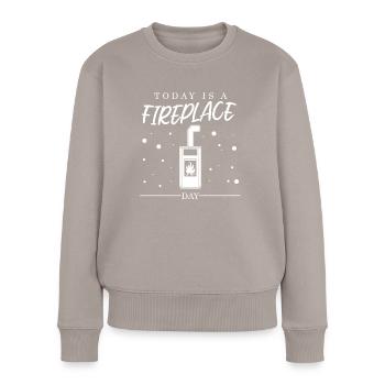 Cheminée Bois de chauffage - Pull Premium bio Femme - taupe - Devant - Julia (174cm)