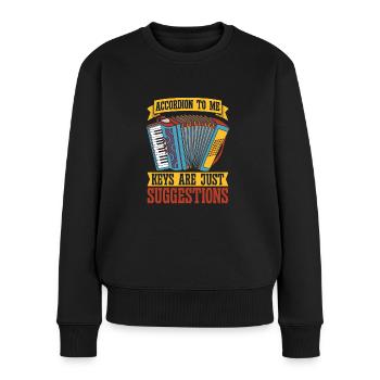 Akkordeon - Frauen Premium Bio Pullover - Schwarz - Vorne - Julia (174cm)