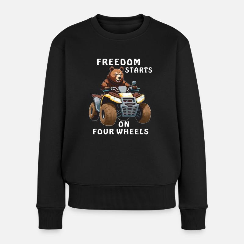 LE QUAD BEAR FREEDOM DÉMARRE SUR QUATRE ROUES - Pull Premium bio Femme - noir