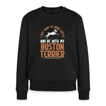 Cadeaux Boston Terrier - Pull Premium bio Femme - noir - Devant - Julia (174cm)