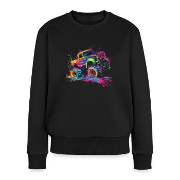 Boue Bogging Boue Course de boue 4 roues Monster Tru - Pull Premium bio Femme - noir - Devant - Julia (174cm)