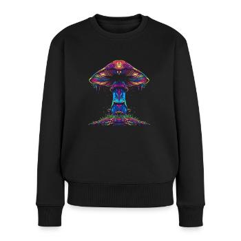 Mushroom Cottagecore Popart - Women's Premium Organic Jumper - black - Front - Julia (174cm)