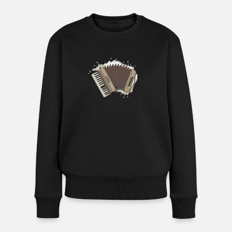 Akkordeon Wasserspritzer - Frauen Premium Bio Pullover - Schwarz
