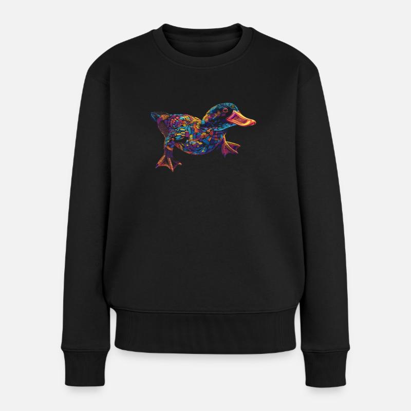 Schnabeltier Säugetier Popart - Frauen Premium Bio Pullover - Schwarz