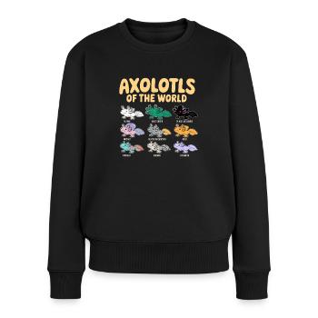 Axolotls Der Welt Süßer Anime Salamander - Frauen Premium Bio Pullover - Schwarz - Vorne - Julia (174cm)