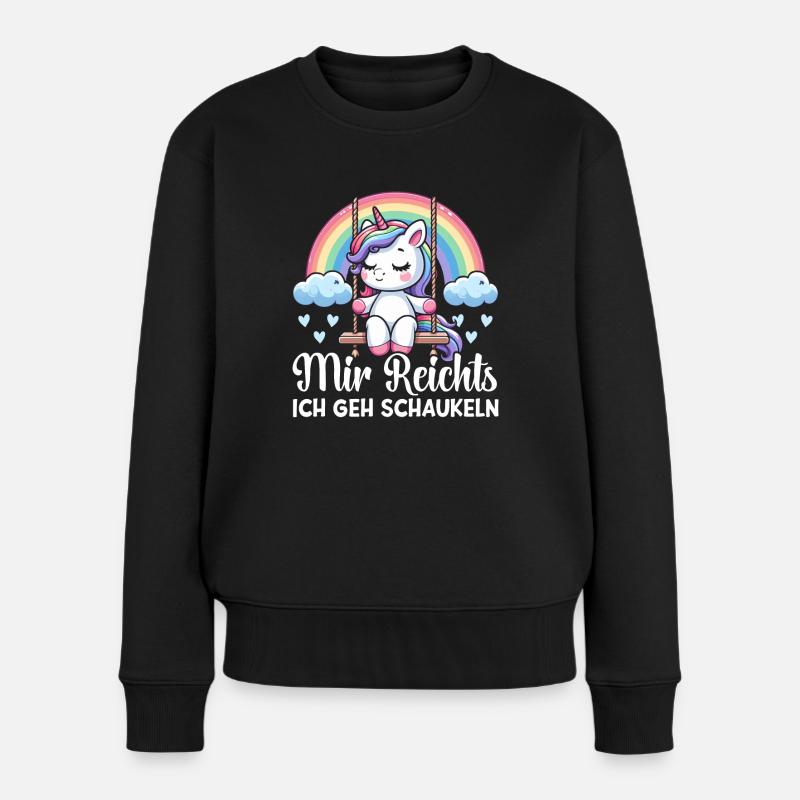 I've had enough, I'm going swinging, funny unicorn - Women's Premium Organic Jumper - black